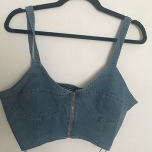 💜 Denim Crop Bustier